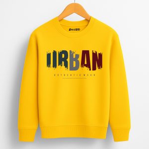 Urban Printed Yellow Sweatshirt for Tween Kids