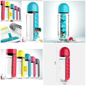 Water Bottle with Pill Organizer – 7-Day Medication & Hydration Combo