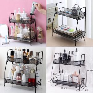 Portable Iron Smart Stand – 2-Tier Heavy-Duty Organizer for Home & Vanity
