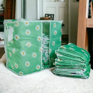 Printed Flower Storage Bag – Heavy Duty Fabric Organizer