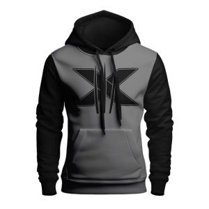 Contrast Sleeves Printed Pullover Hoodies For Men