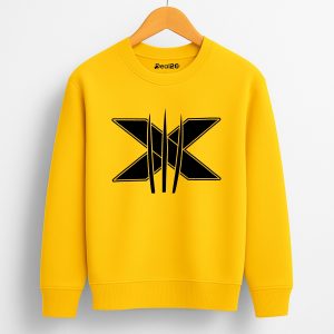 X Printed Yellow Sweatshirt for Tween Kids
