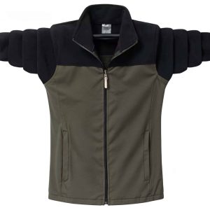 Contrast Winter Windproof Fleece Zipper jacket For Men