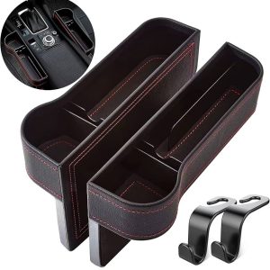 Pack of 2 Multifunctional Car Seat Gap Filler Organizers with Cup Holder