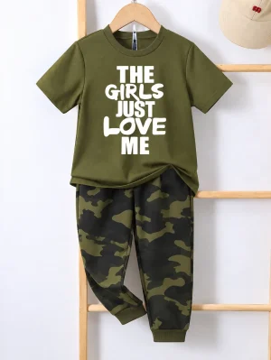The Girls Just Love Me Camouflaged Printed Summer Set