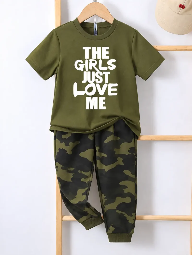 The Girls Just Love Me Camouflaged Printed Summer Set The Girls Just Love Me Camouflaged Printed Summer Set