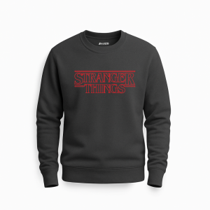 Stranger Things Printed Dark Grey Sweatshirt for Men