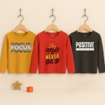 Pack of 3 Positive Focus Printed Long Sleeve T-shirts for Tween Kids