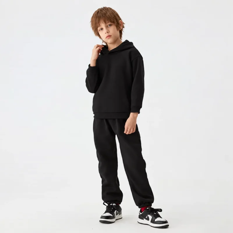 Black Kids Winter Hooded Tracksuits