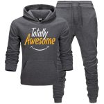 Totally Awesome Printed Men Winter Hooded Tracksuit