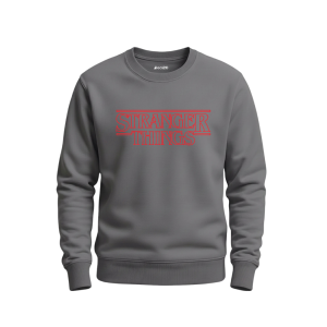 Stranger Things Printed Grey Sweatshirt for Men