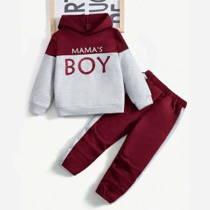 Mama Boy Printed Hooded Tracksuit For Kids