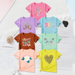 Pack of 7 Grow Shine Your Dream Printed T Shirts For Girls