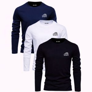 Pack of 3 Sport Ridge Printed Long Sleeve T-shirts for Men