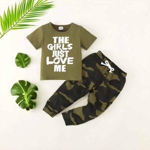 The Girls Just Love Me Camouflaged Printed Summer Set