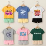 Pack of 6 Tired Plane Slow Dino Roll Printed Short Suit For Kids