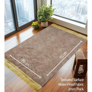 Velvet Texture Prayer Mat – Waterproof Fabric with Golden Fringes
