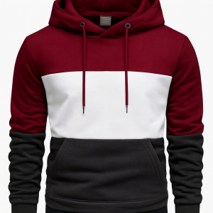 Contrast Three Tier Blocks Hoodie for Men