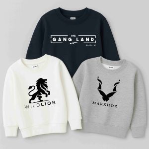 Pack of 3 Gangland Wild Lion Sweatshirts for Tween Kids