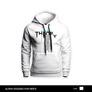 Casual Theory Printed White Hoodie For Men
