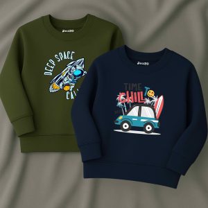 Pack of 2 Deep Space Chill Printed Sweatshirts for Young Kids