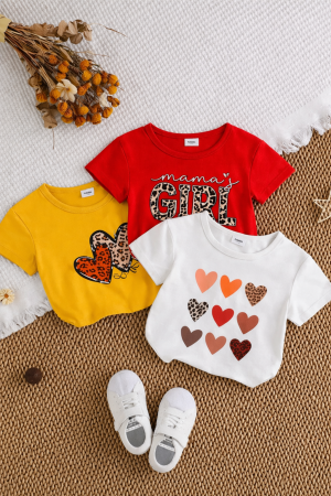 Pack of 3 Mama’s Girl Love Printed T-shirts for Girls