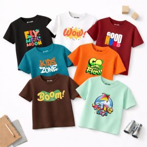 Pack of 7 Good Flow Boom Printed T-Shirts For Boys