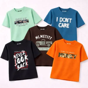 Pack of 5 Dream Break Money Printed T Shirts For Tween Kids