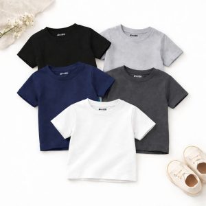 Bundle of 5 Plain Basic Summer Classic Colors Minis T-Shirts For Kids