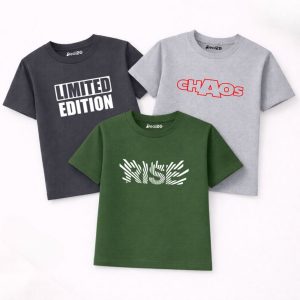 Pack of 3 Chaos Limited Rise Printed T Shirts For Tween Kids