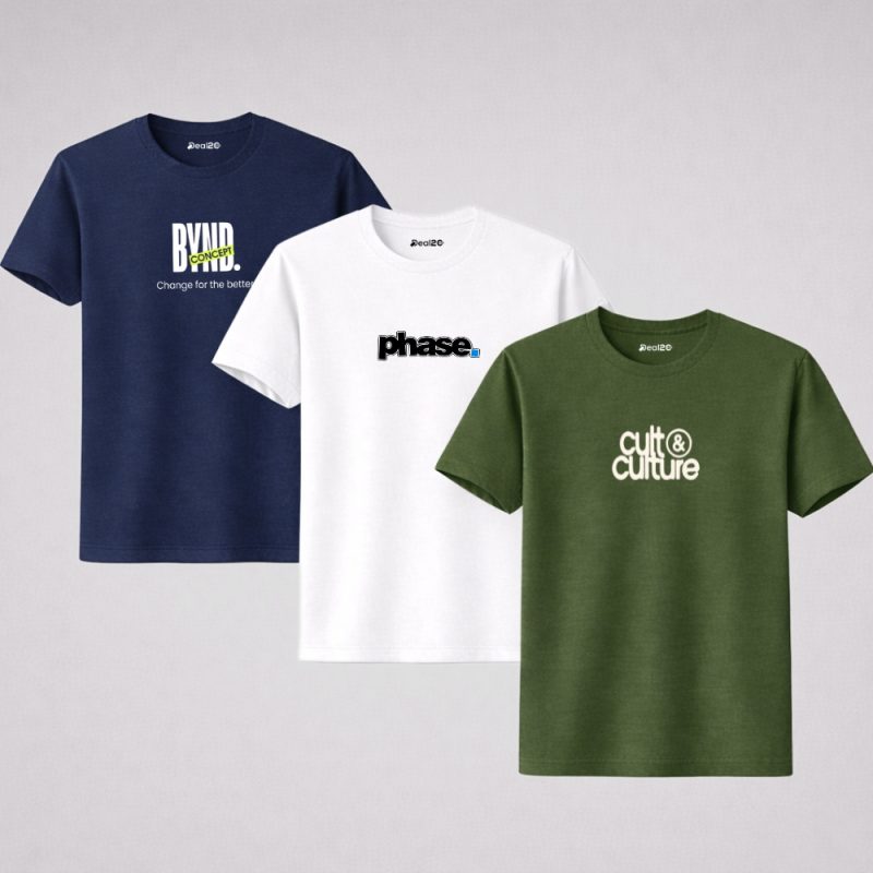 Pack Of 3 Phase Culture Mens Printed T-Shirts