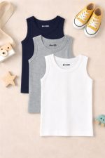 Bundle of 3 Classic Plain Tank Tops For Young Kids