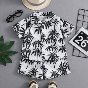 Kids Palm Tree Printed Summer Short Suit