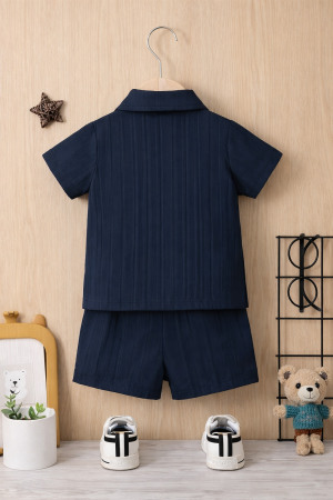 Smart Toddler Navy Blue Summer Co-Ord Set for Boys