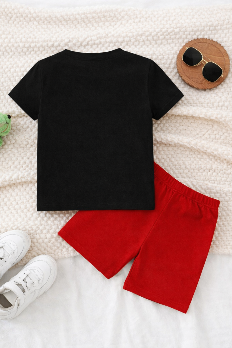 Kids Mama's Boy Love Printed Summer Short Suit