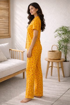 Polka Dot Short Sleeve Nightwear Set for Womens