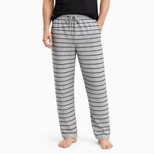 Grey Striped Lounge Pants for Men