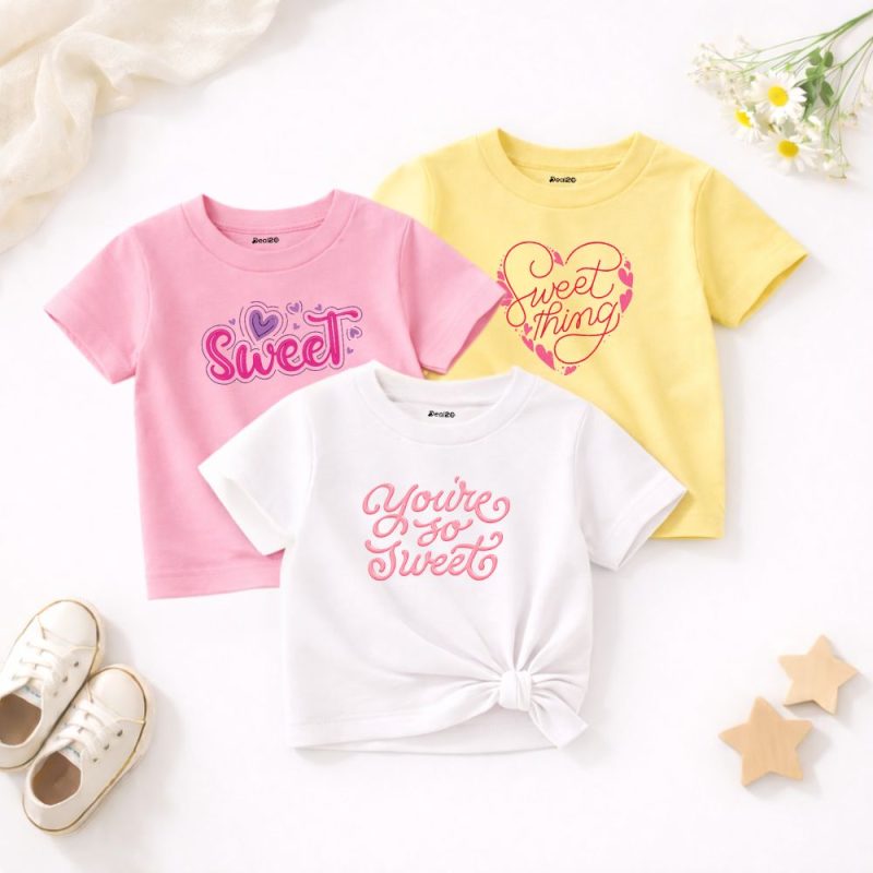 Pack of 3 So Sweet Printed T-shirts for Girls