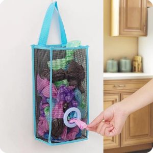 Plastic Bag Organizer – Hanging Mesh Storage Holder