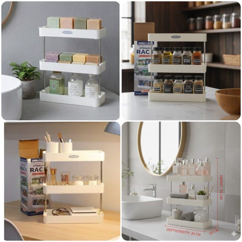 3‑Layer Rectangle Storage Rack – Strong & Compact