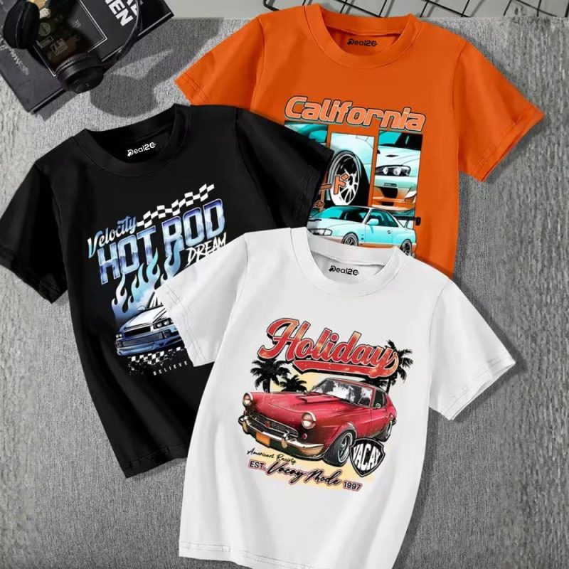 Pack of 3 Hot Velocity California Printed T Shirts For Tween Kids