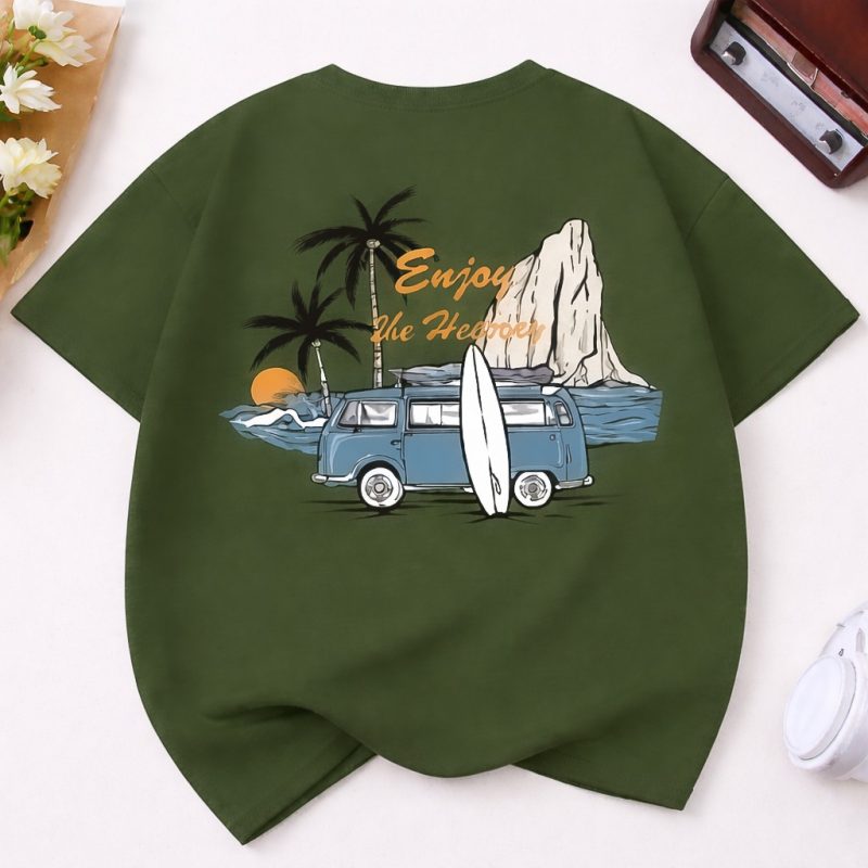 Tropical Sunset Adventure Printed T-Shirt For Kids