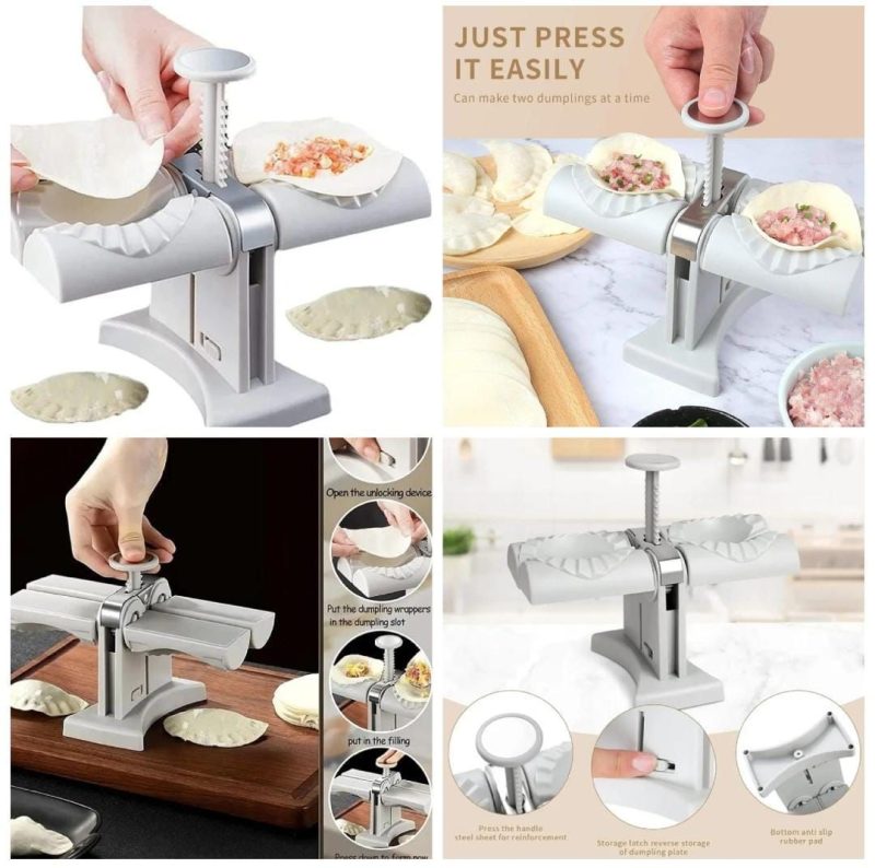Double Head Automatic Dumpiling Maker Dumpling Press Machine Double Head Automatic Dumpiling Maker Dumpling Press Machine