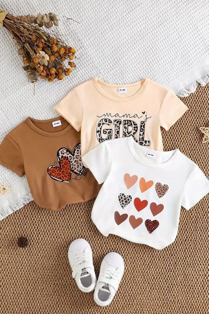 Pack of 3 Mama’s Girl Love Printed T-shirts for Girls Pack of 3 Mama’s Girl Love Printed T-shirts for Girls