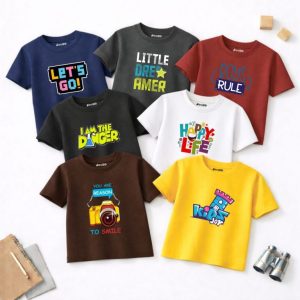 Pack of 7 Dreamer Life Smile Printed T-Shirts For Boys