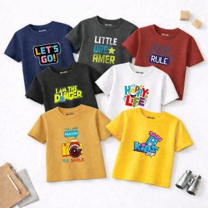 Pack of 7 Dreamer Life Smile Printed T-Shirts For Boys