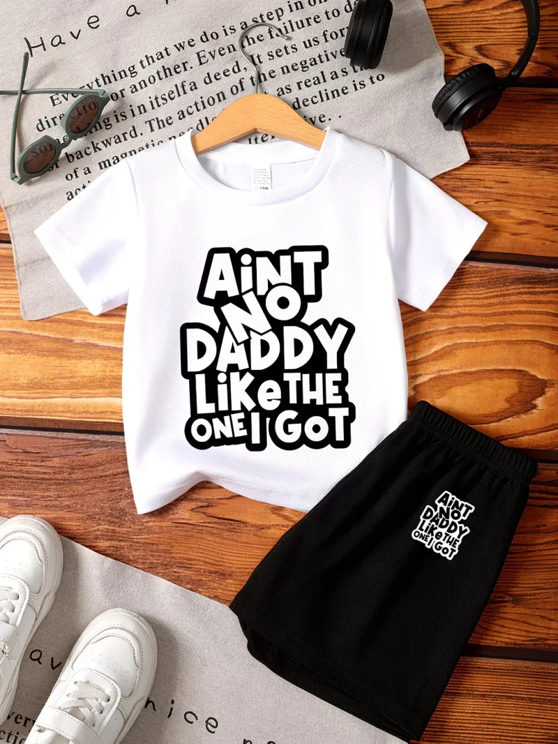 Kids Ain’t No Daddy Like Mine Set Printed Summer Short Suit Kids Ain’t No Daddy Like Mine Set Printed Summer Short Suit