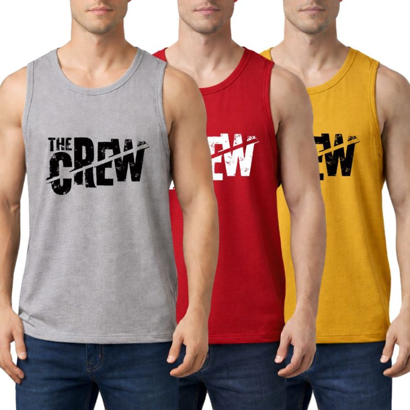 Pack of 3 RSH Crew Mode Printed Tank Tops For Mens