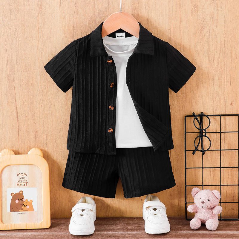 Elegant Stylish Black Summer Co-Ord Set for Boys Elegant Stylish Black Summer Co-Ord Set for Boys