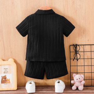 Elegant Stylish Black Summer Co-Ord Set for Boys